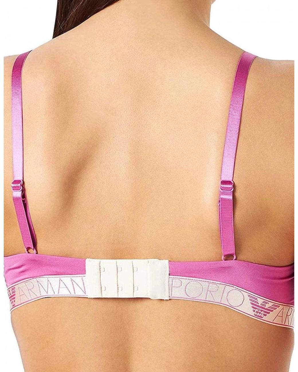 Emporio Armani Purple Iconic Microfiber Padded Triangle Bra, Azalea