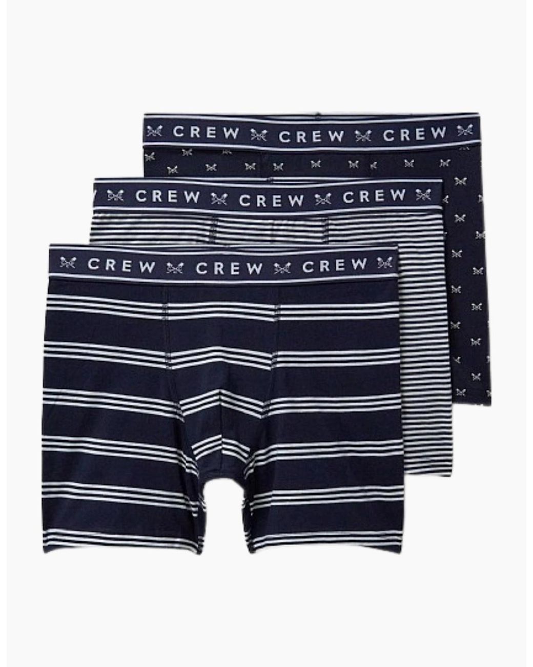 Crew Blue 3 Pack Jersey Boxer Shorts for men