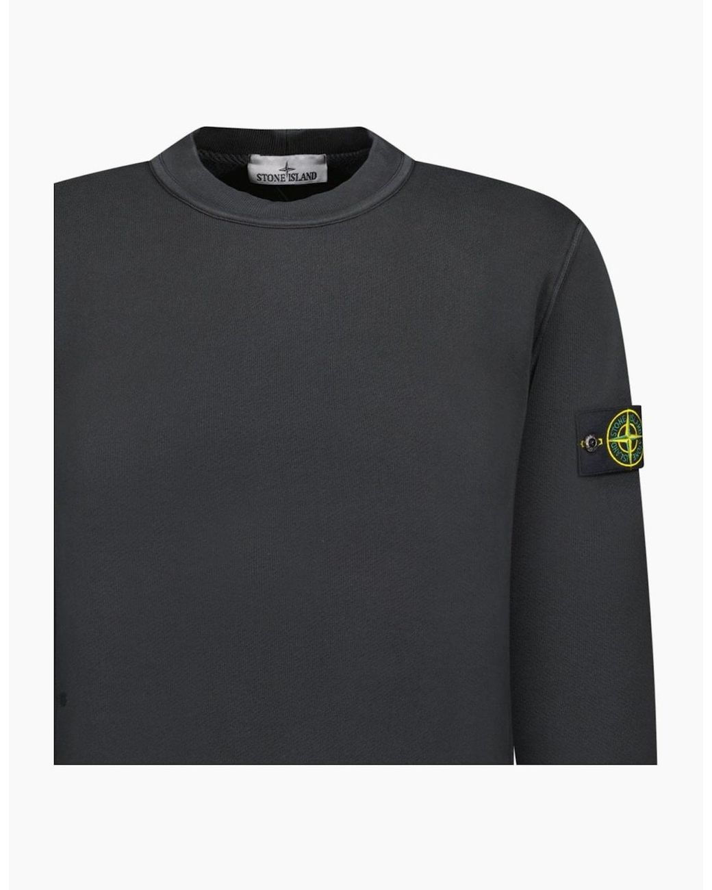 Stone Island Gray Old Effect Crewneck Sweatshirt for men