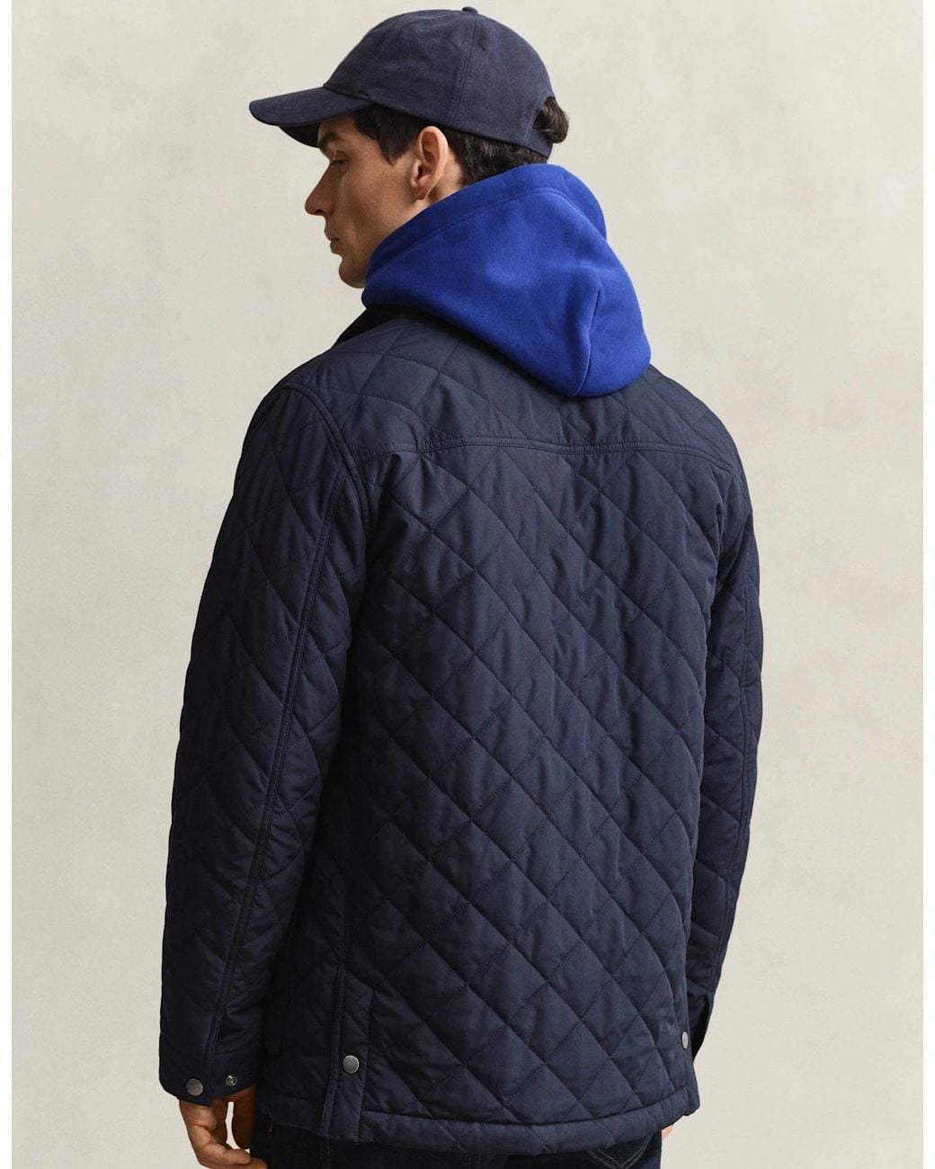 Gant Blue Quilted Mid Jacket for men