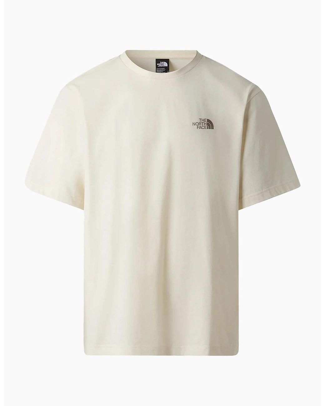 The North Face White T Shirts Mountain Sketch Print Short Sleeve Crew Neck Tee for men