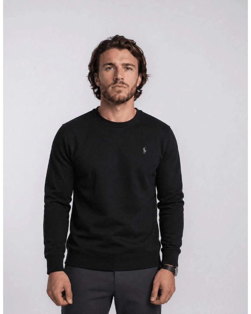 Polo Ralph Lauren Black Ralph Lauren Slim Fit Cotton Jumper for men
