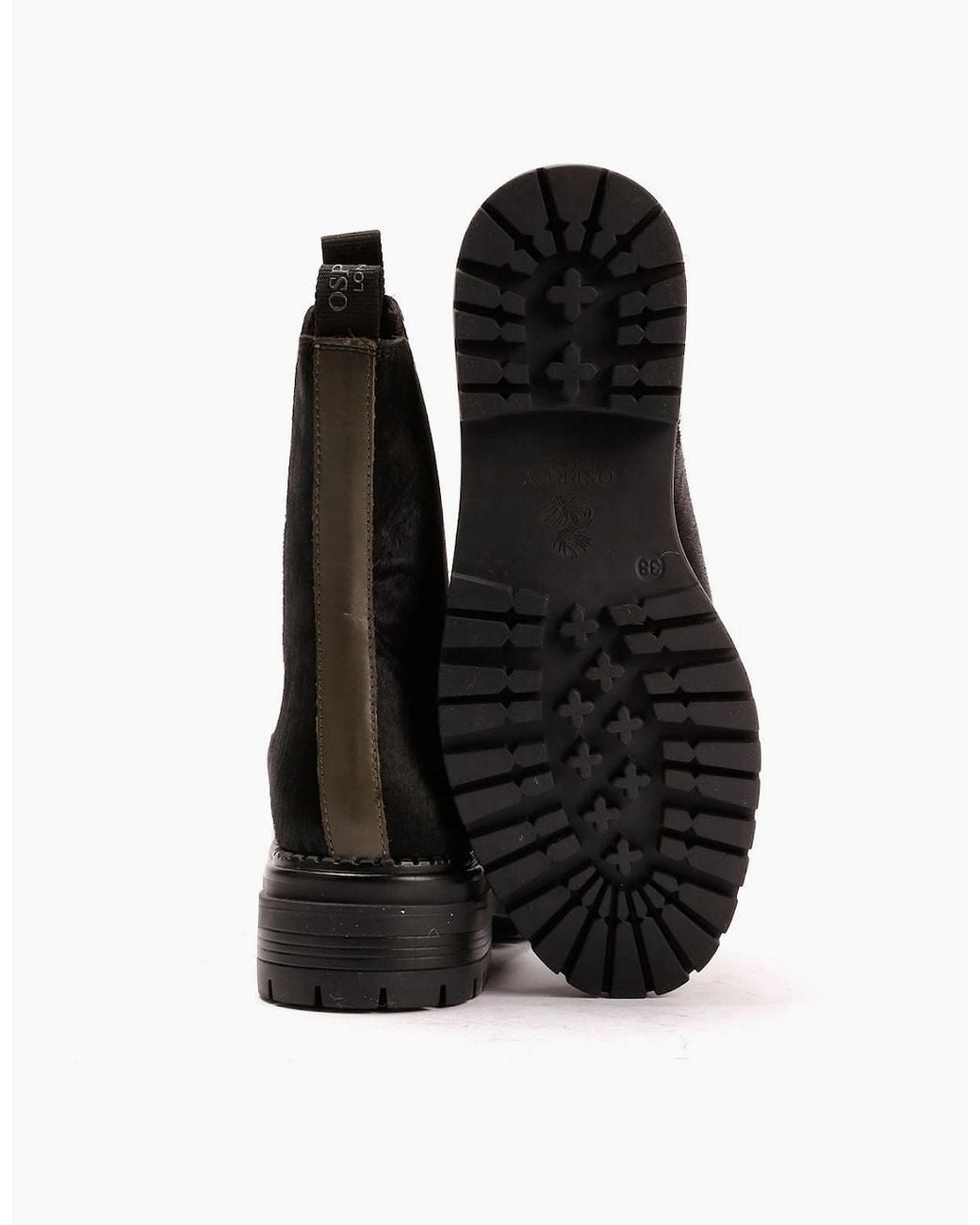 Osprey Black London The Hampton Chelsea Leather/Pony Hair Boots