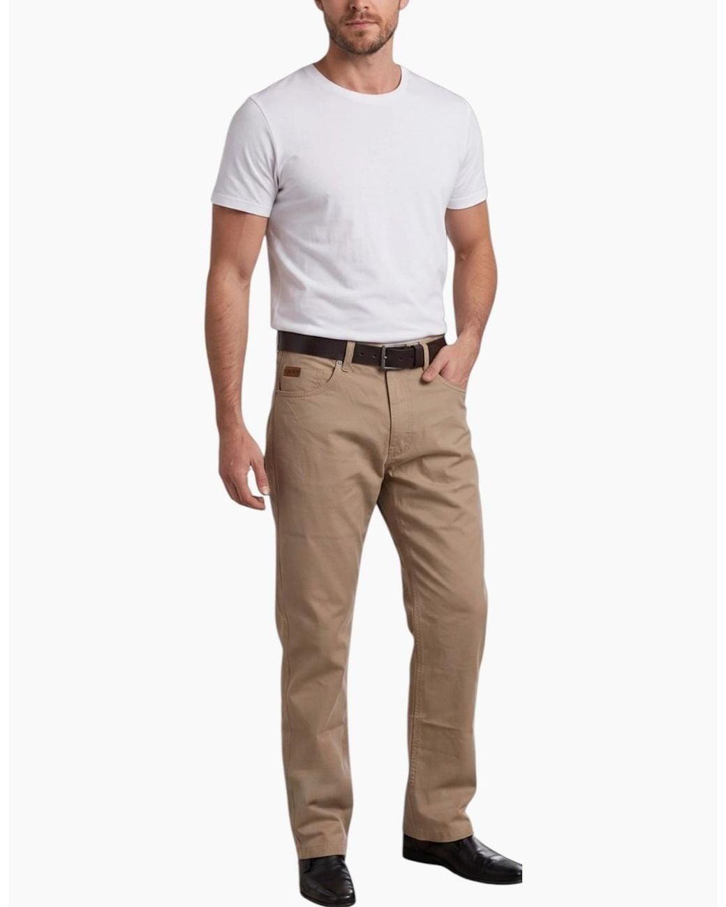 Farah Natural Classic Trouser Flat Cotton Pant for men