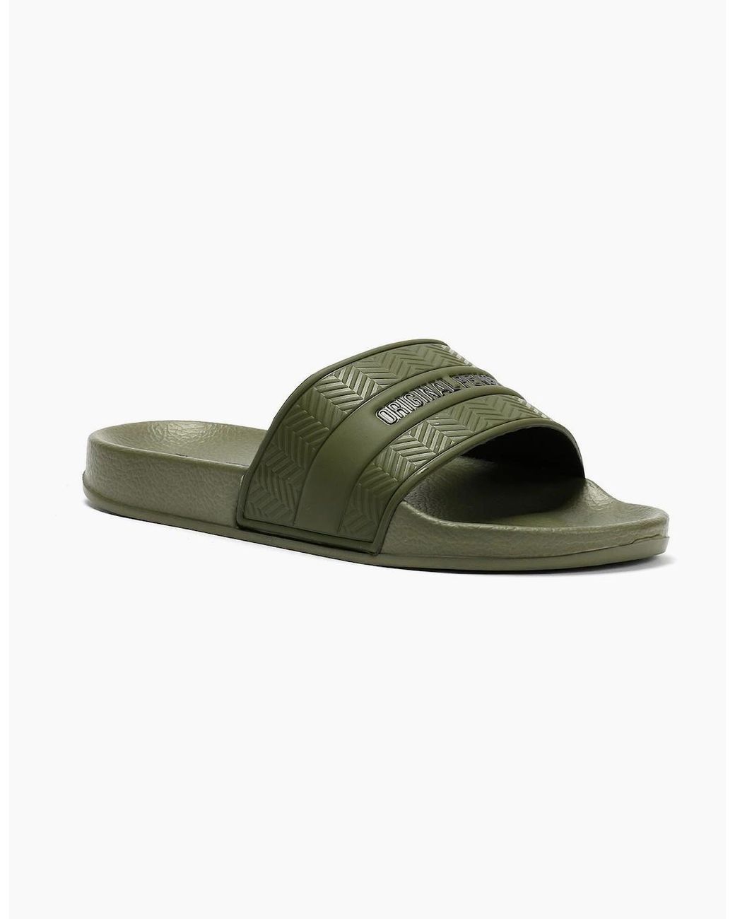 Original Penguin Green Penguin Paradise Khaki Slides for men