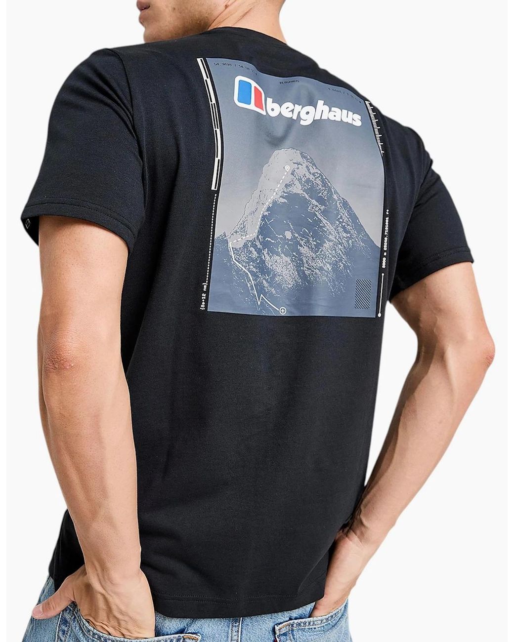 Berghaus Black T Shirt Mount Crew Neck Short Sleeve Cotton Summer Tee for men