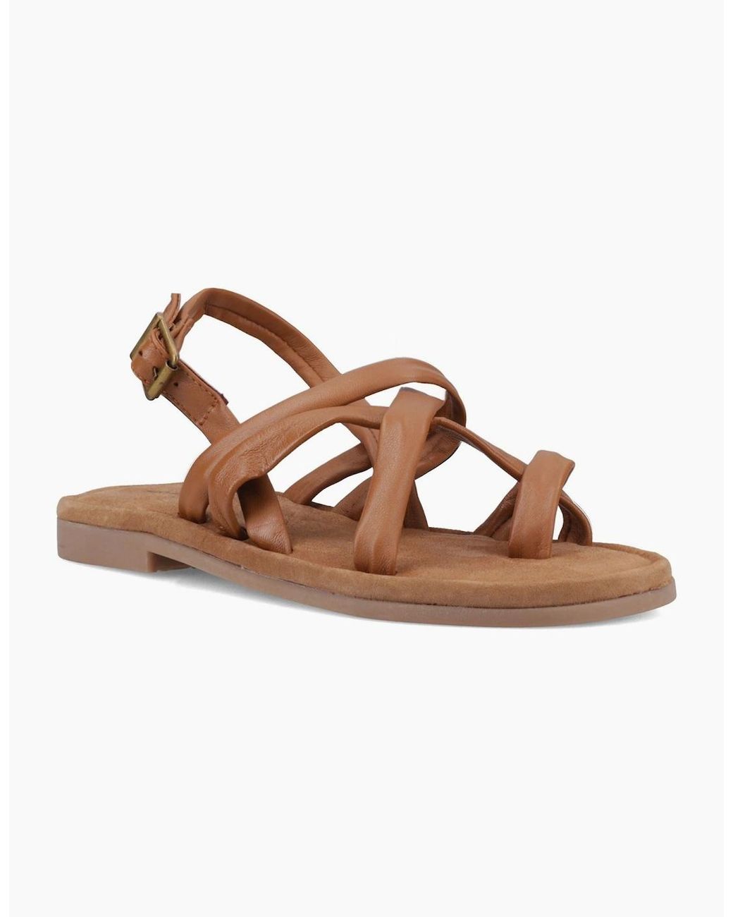 Hush Puppies Brown Hope Leather Tan Sandals