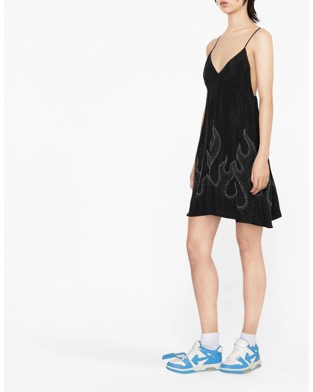 Palm Angels Black Women's Studded Burning Dress
