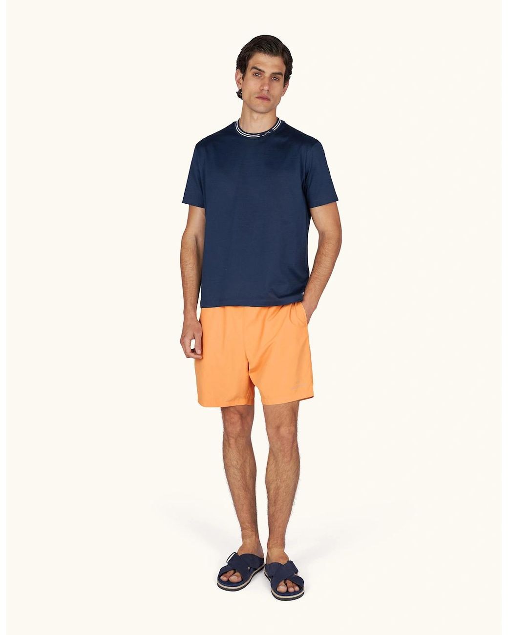 Paul & Shark Orange Reflective Logo Swim Shorts 966 for men