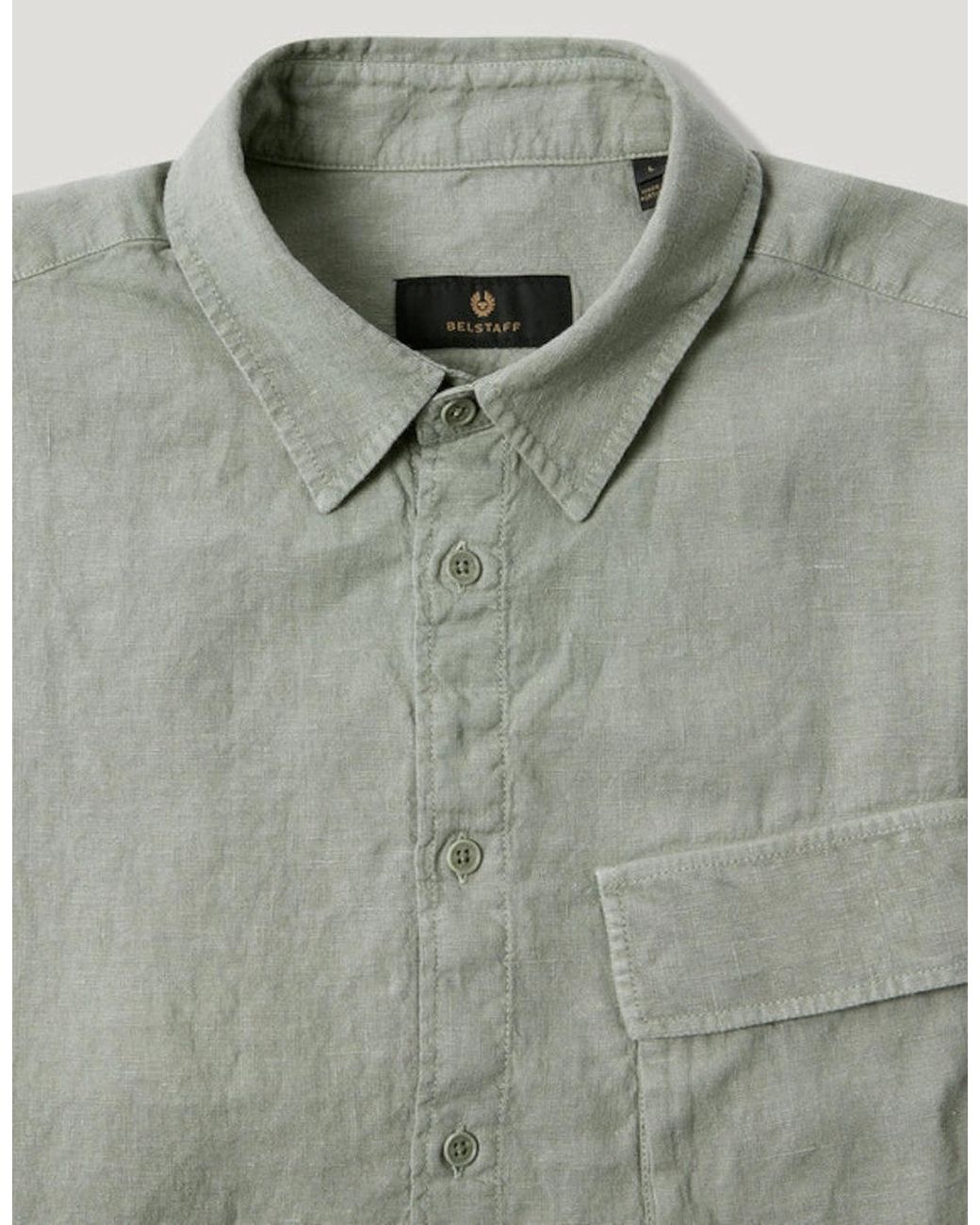 Belstaff Gray Scale Shirt Lichen for men