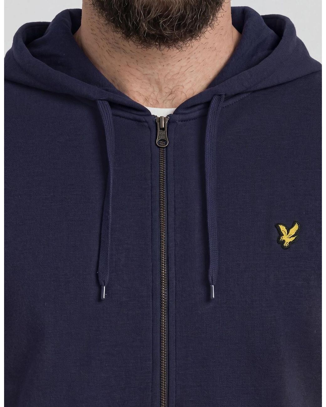 Lyle & Scott Blue Loopback Cotton Full Zip Hoodie for men