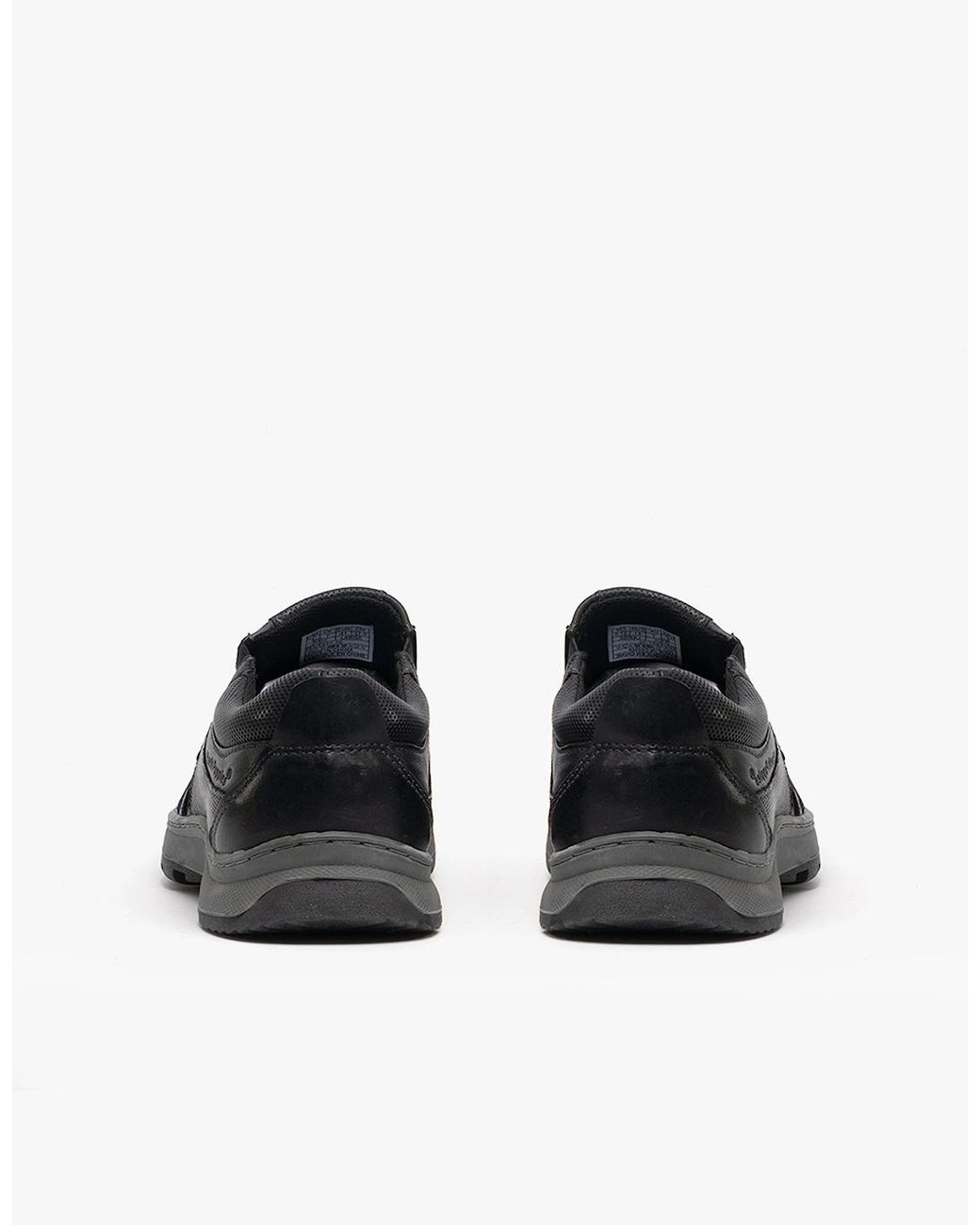 Hush Puppies Black Jasper Leather Slip On Shoes for men