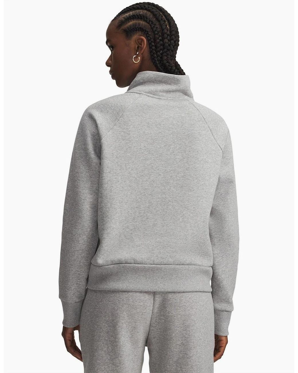 Under Armour Gray Ua Rival Funnel Neck Long Sleeve Raglan Sweatshirt