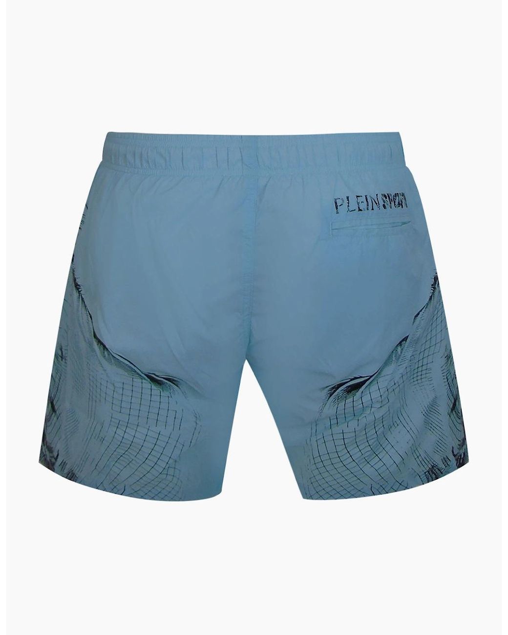 Philipp Plein Blue Plein Sport Double Tiger Logo Pastel Swim Shorts