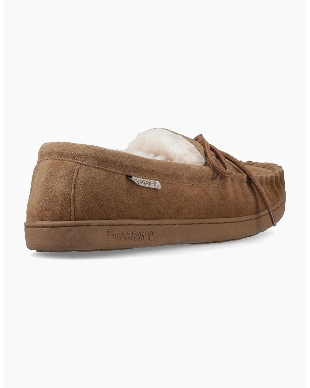 BEARPAW Brown Moc Ii Suede Hickory Slippers for men