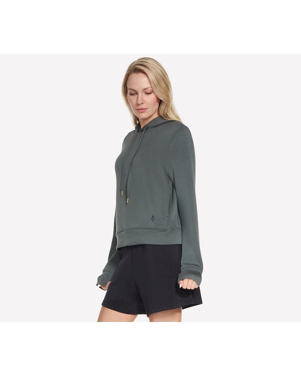 Skechers Gray Cozy Luxe Hoodie Hooded Sweatshirt