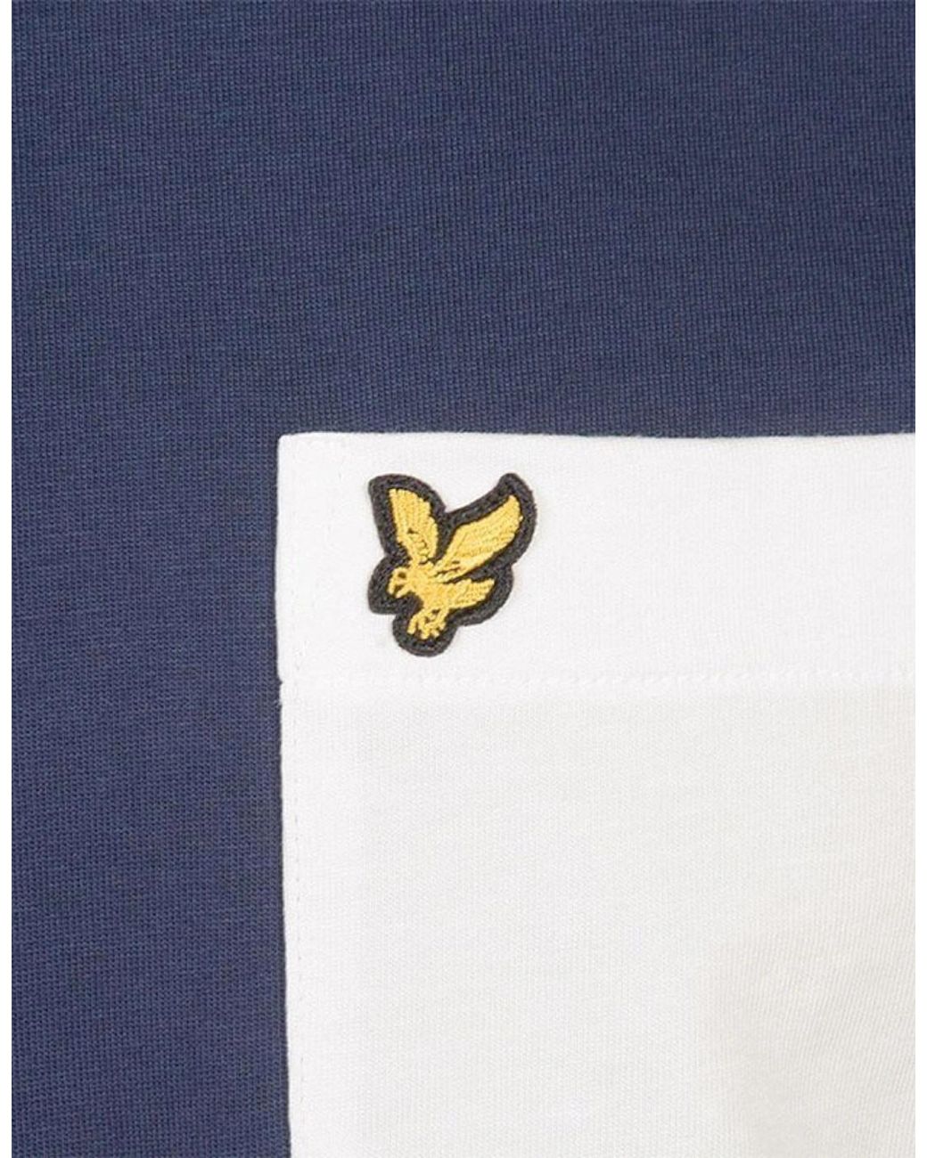 Lyle & Scott Blue Lyle & Scott T Shirts Pocket Logo Crew Neck Summer Beach Cotton Tee New for men