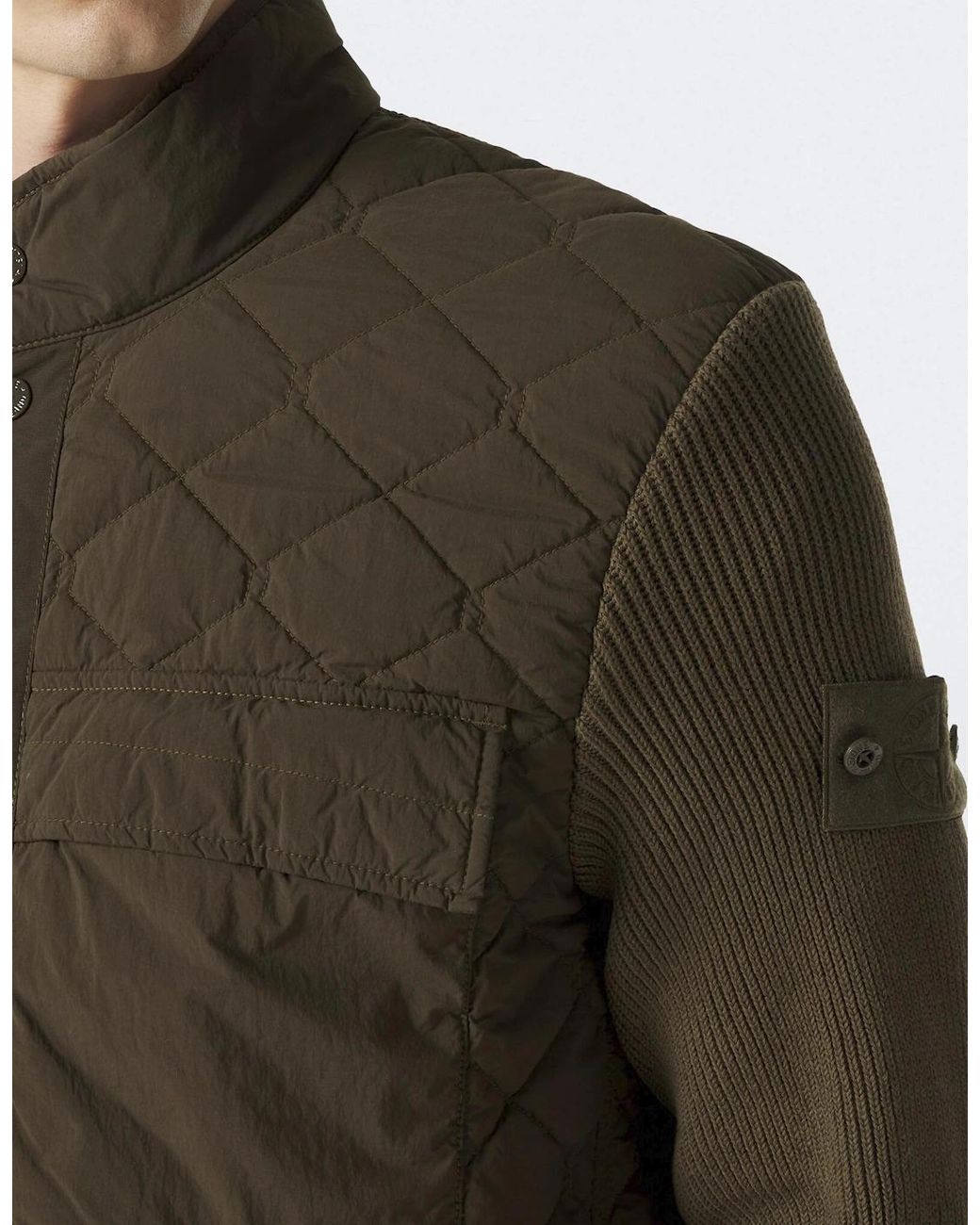 Stone Island Green Quilted 4100016 Jacket for men