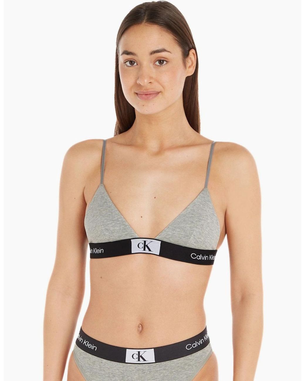Calvin Klein Gray Ck 1996 Unlined Triangle Bra, Heather