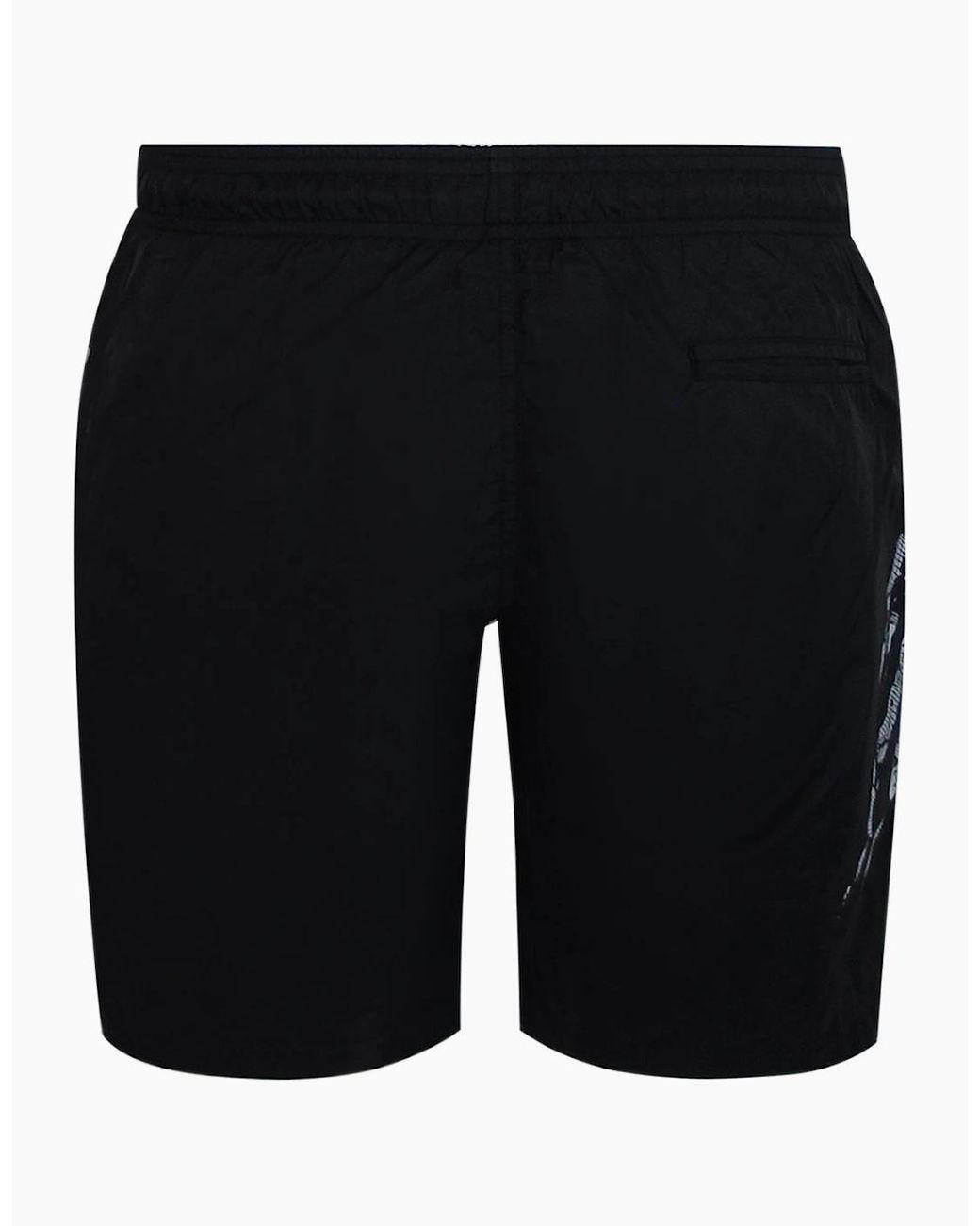 Philipp Plein Black Plein Sport Scratch Logo Long Swim Shorts