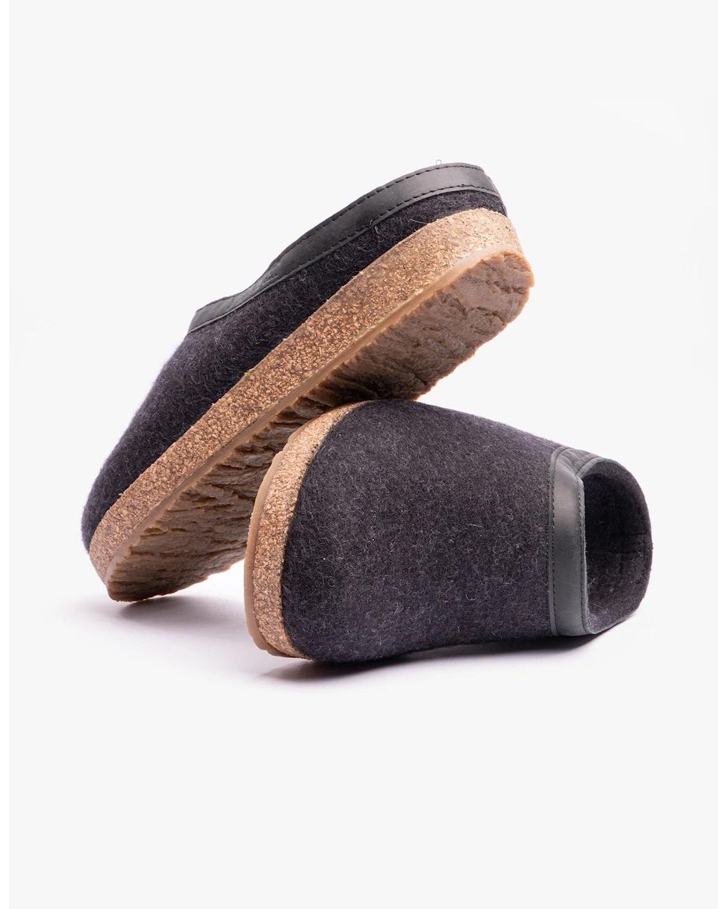 Haflinger Brown Torben Slipper Mules Graphite