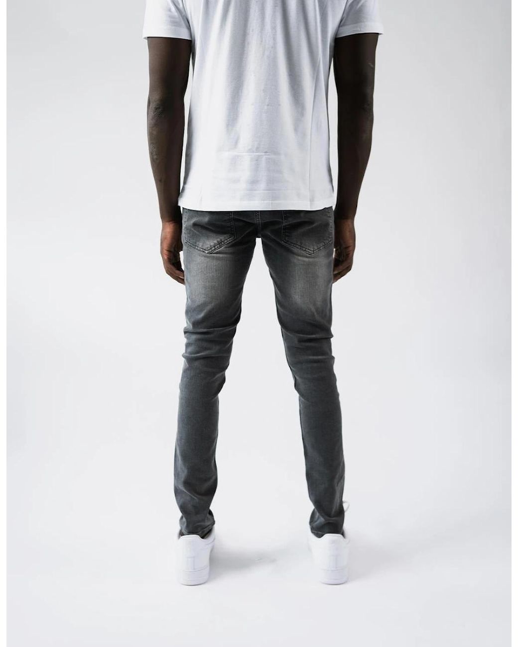 Magrit Gray Douai Ripped Patch Jeans for men
