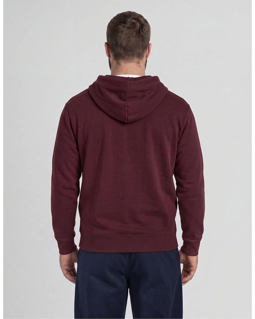 Lyle & Scott Red Loopback Cotton Hoodie for men