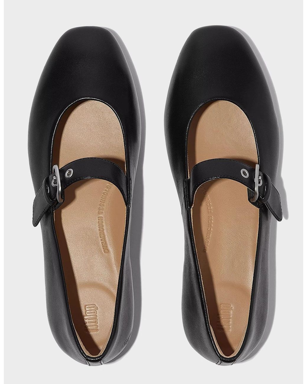 Fitflop Black Delicato Leather Mary Jane Shoes