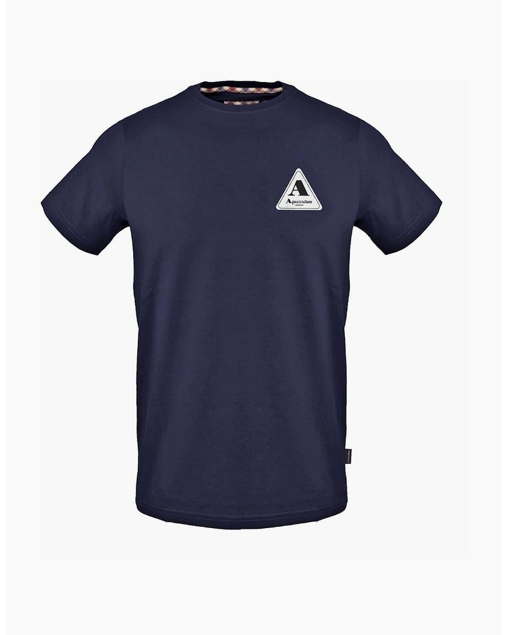 Aquascutum Blue Regular Fit Crew Neck Short Sleeve T-Shirt for men
