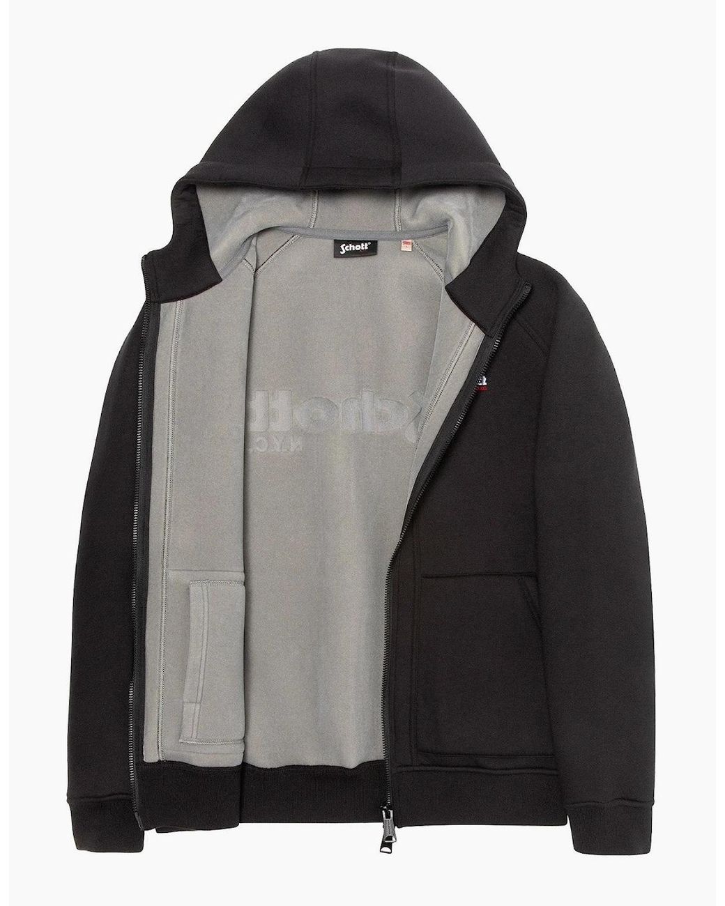 Schott Nyc Black Sw4021 Neoprene Zip Hood