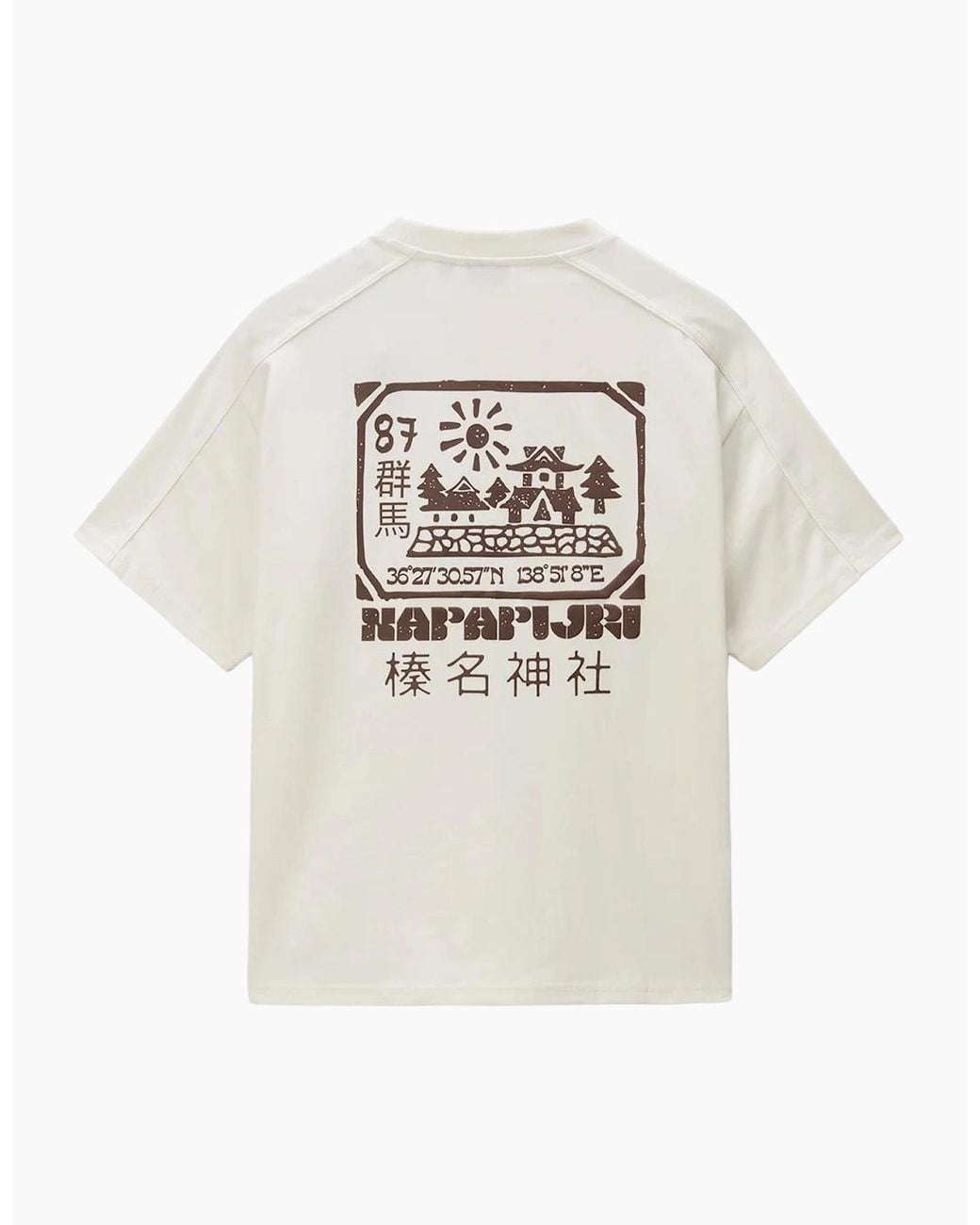 Napapijri White S-Teza Puff Print T-Shirt for men