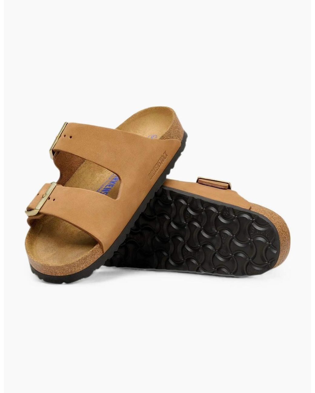 Birkenstock Arizona White Arizona Soft Footbed Nubuck Narrow Tan