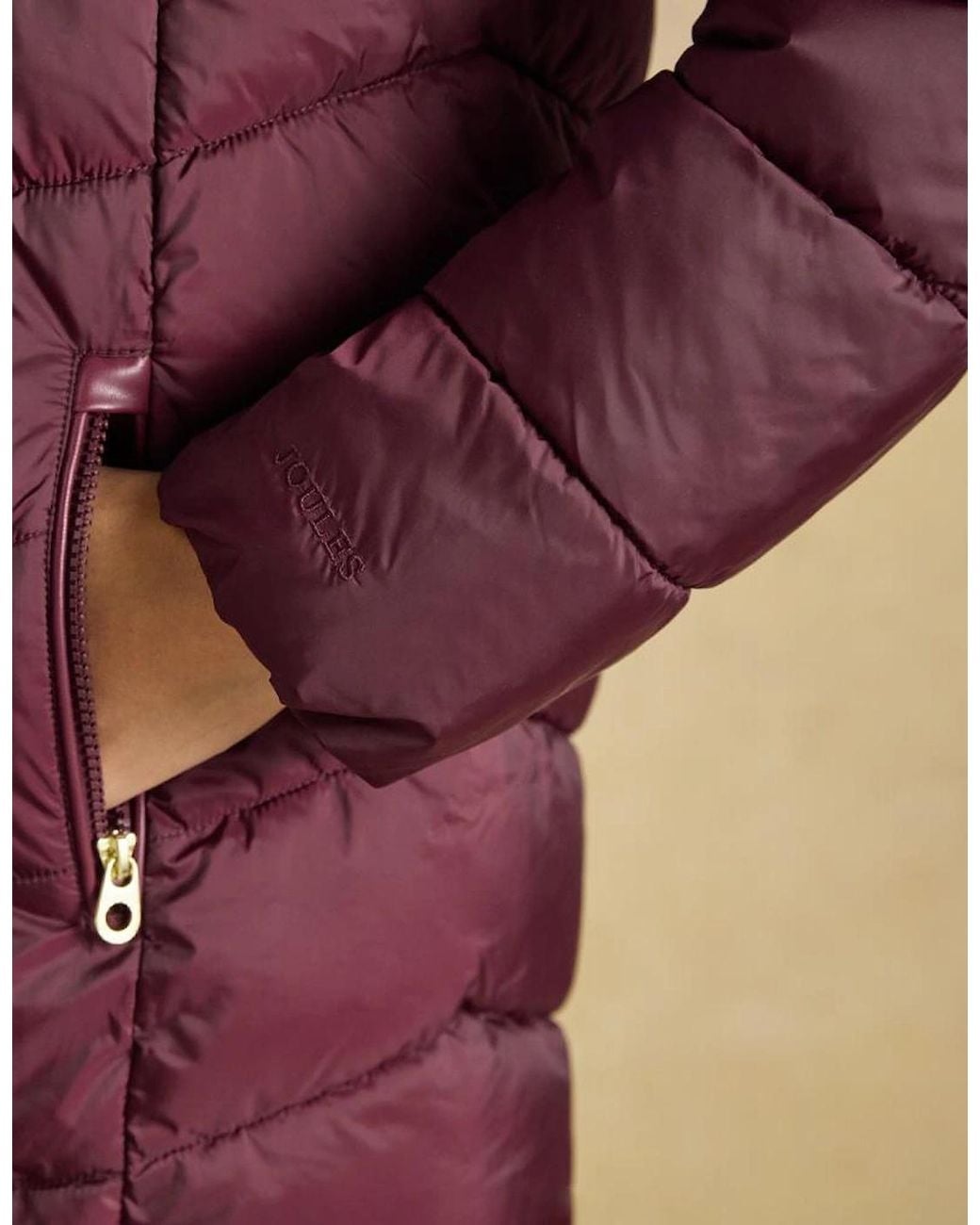 Joules Red Moorsdale Puffer Jackets Port