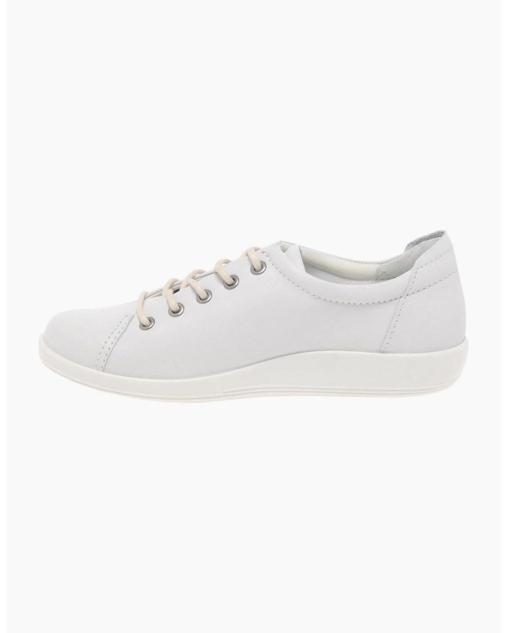 Ecco White Soft 2 Lace Casual Shoes