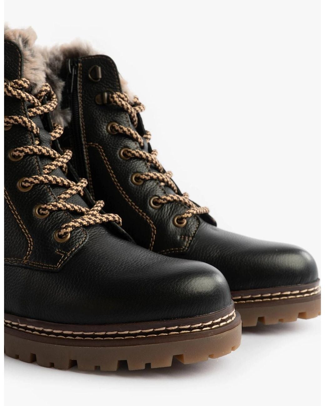 Remonte Black D0B74-01 Fur Ankle Boots