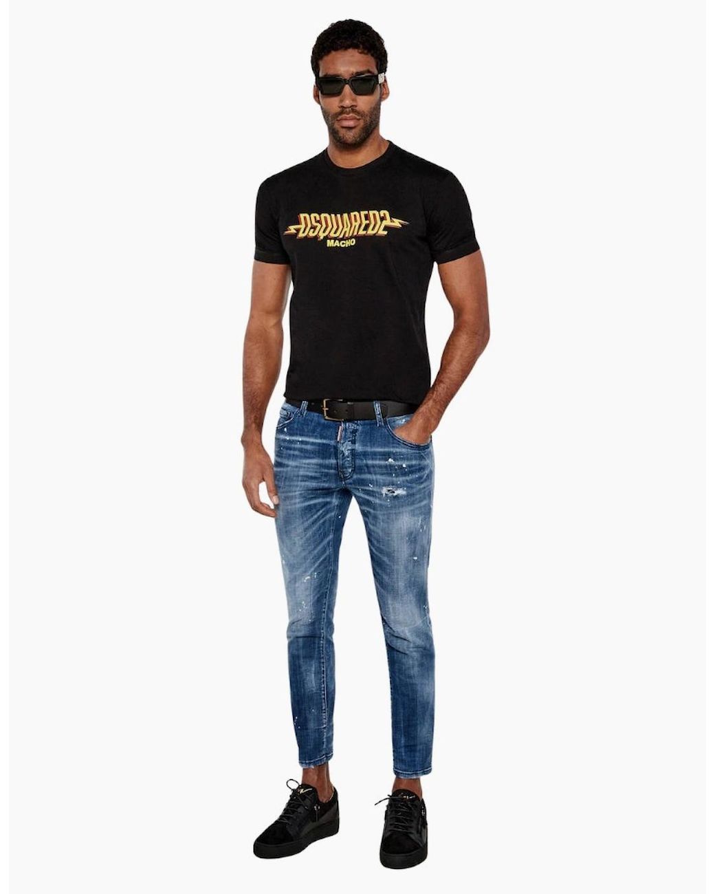 DSquared² Blue Filo Wash Skater Light Jeans for men