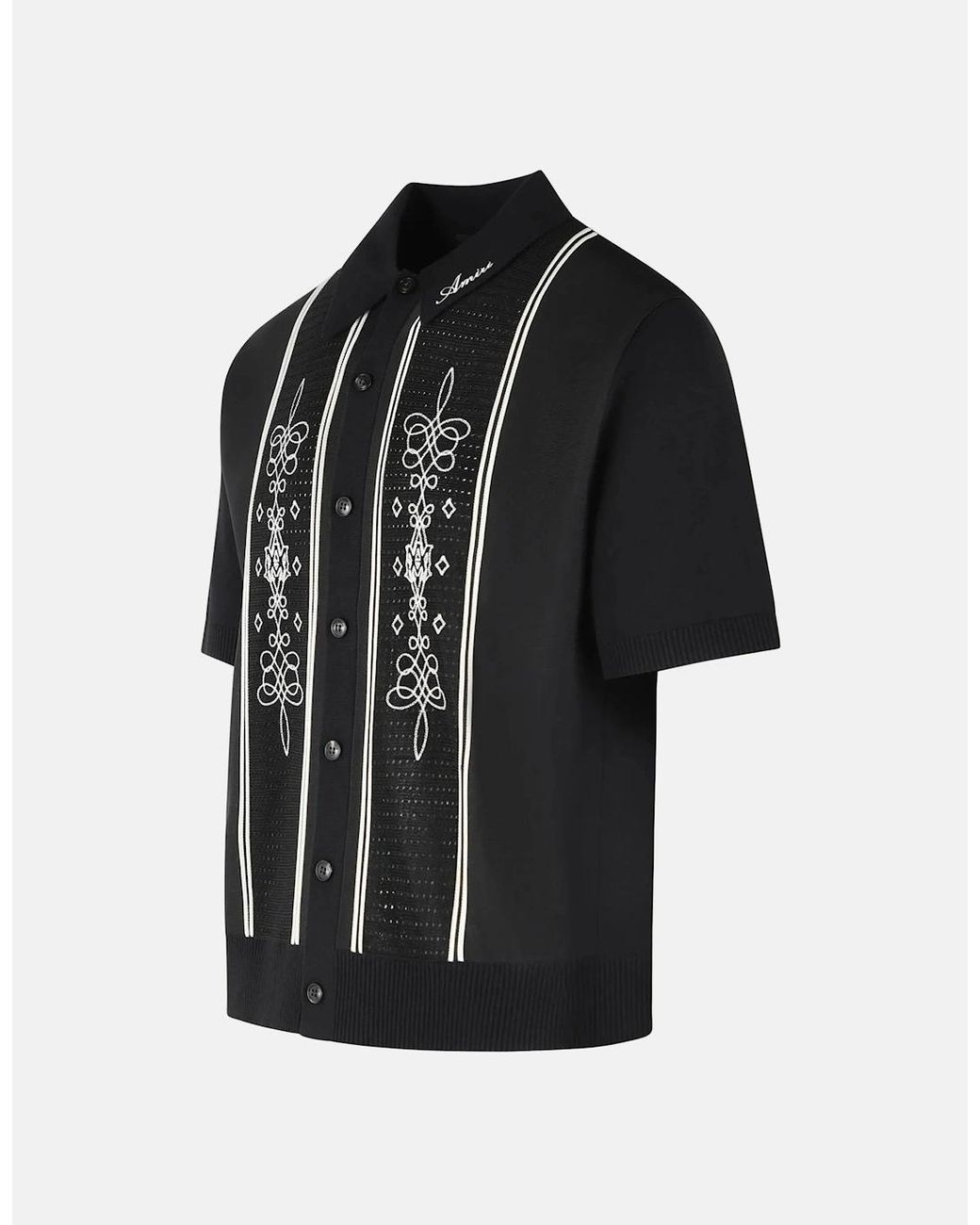Amiri Black Ma Panelled Knit Cardigan for men