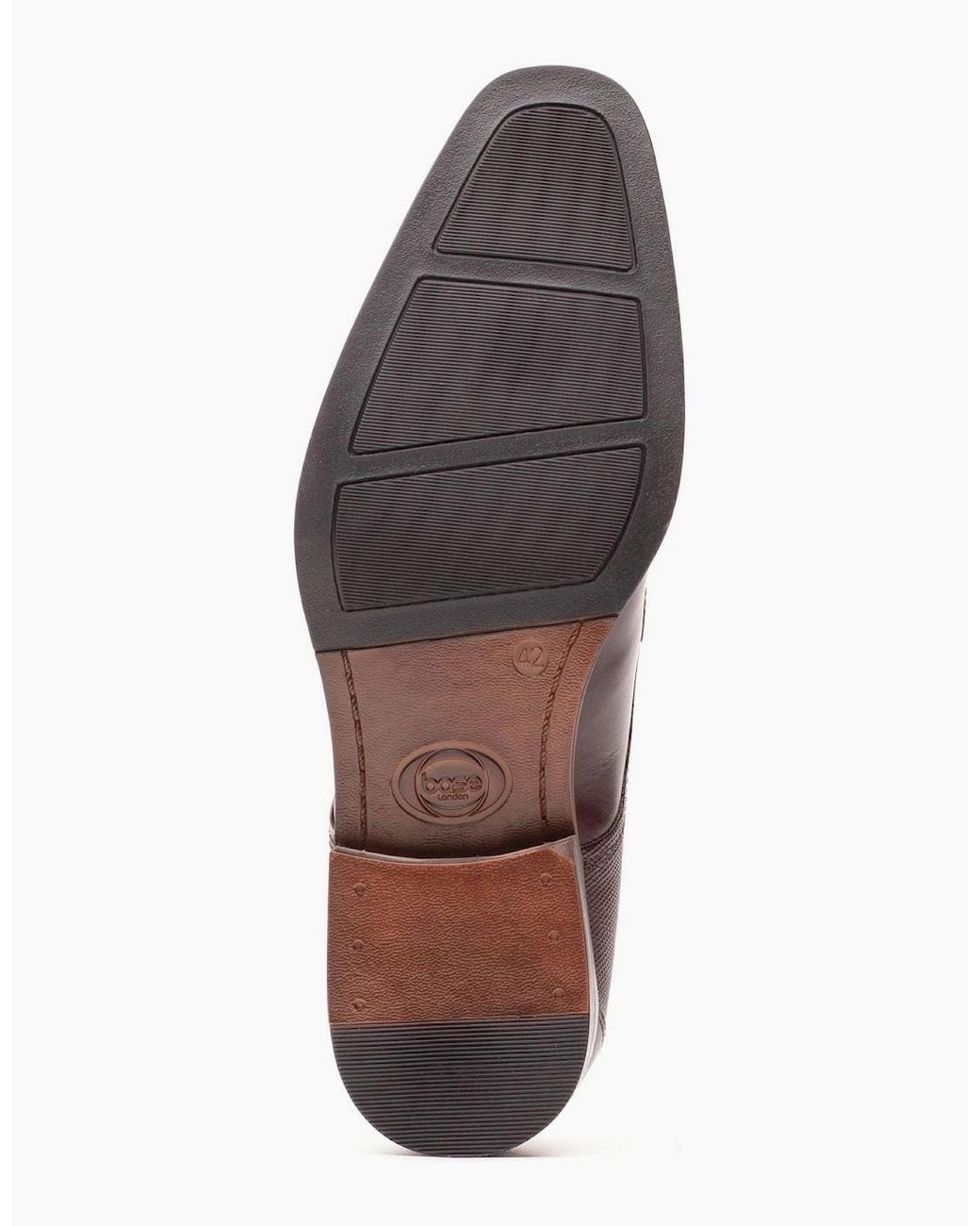 Base London Brown London Dome Leather Burnt Lace-Up Shoes for men