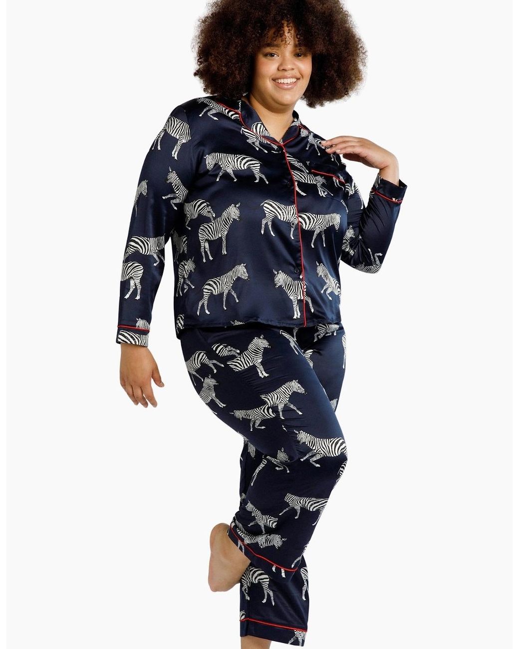 Chelsea Peers Blue Cw9004Rzba20 Satin Long Pyjama Set
