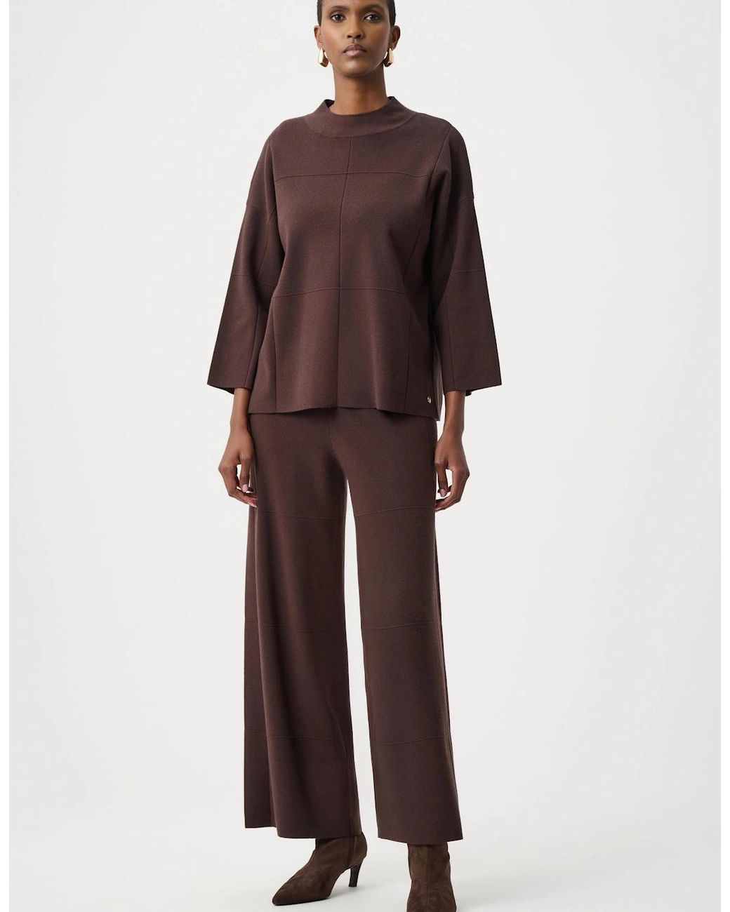 Joseph Ribkoff Red Brushed Viscose Culotte Pants