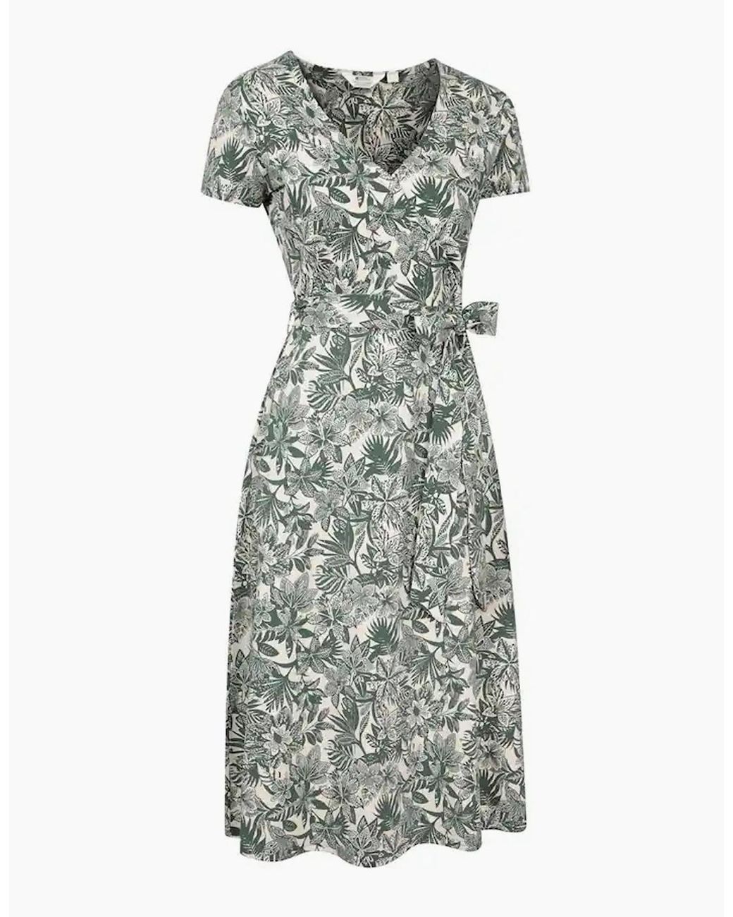 Mountain Warehouse Gray Ladies Santorini Floral Wrap Midi Dress