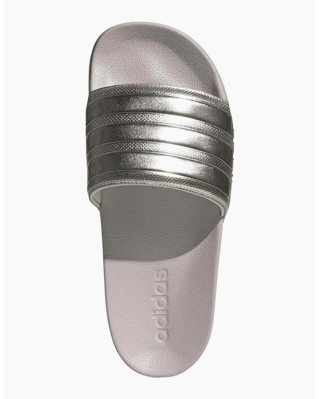 Adidas Metallic Adilette Slides With Three Stripes for men