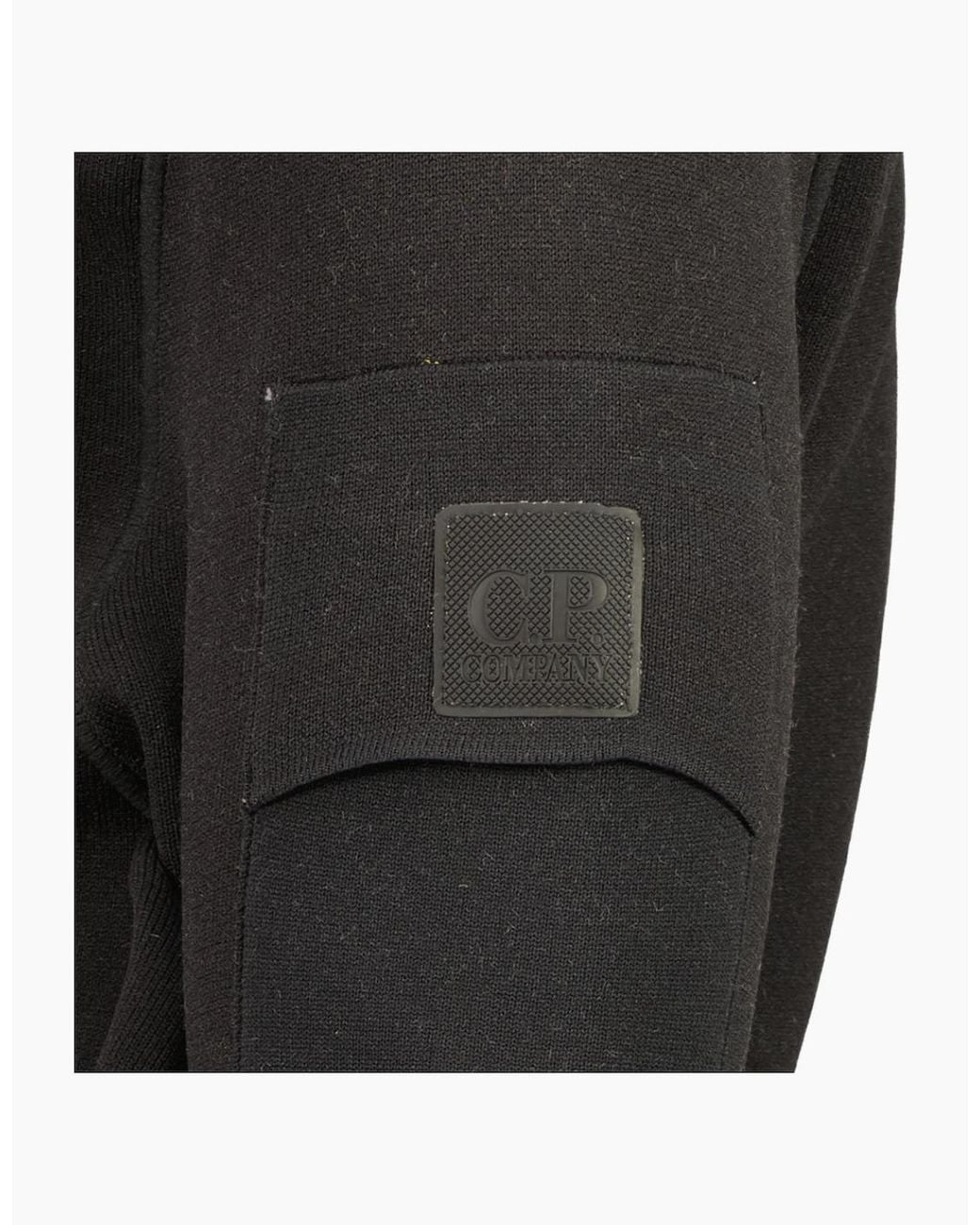 C P Company Black Metropolis Cotton/Nylon Zipped Cardigan for men