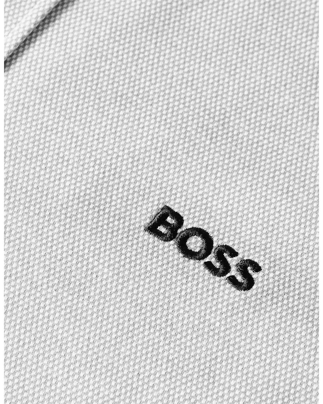 Boss Gray Motion Collared Neck Button Down Collar Short Sleeve Shirt for men