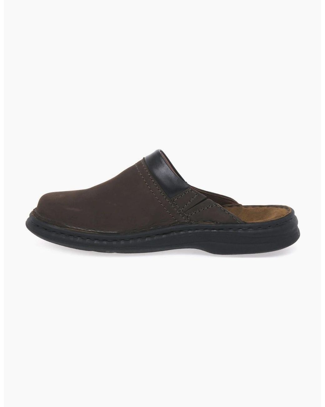 Josef Seibel Black Max Leather Mules for men