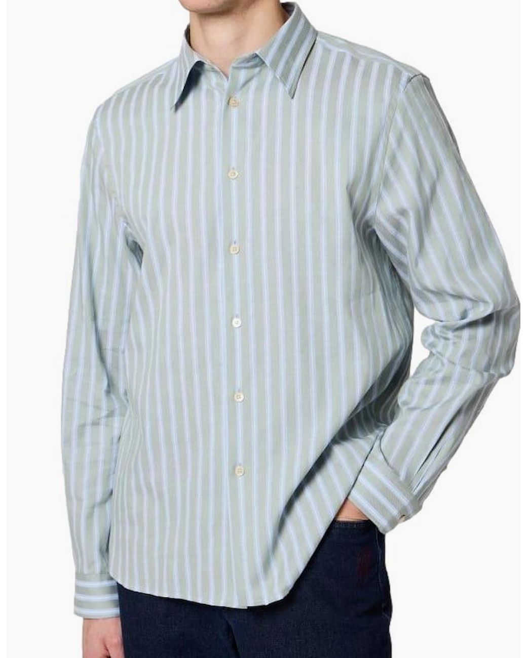 Paul Smith Blue Ps Reg Fit Stripe Shirt 34 Light for men