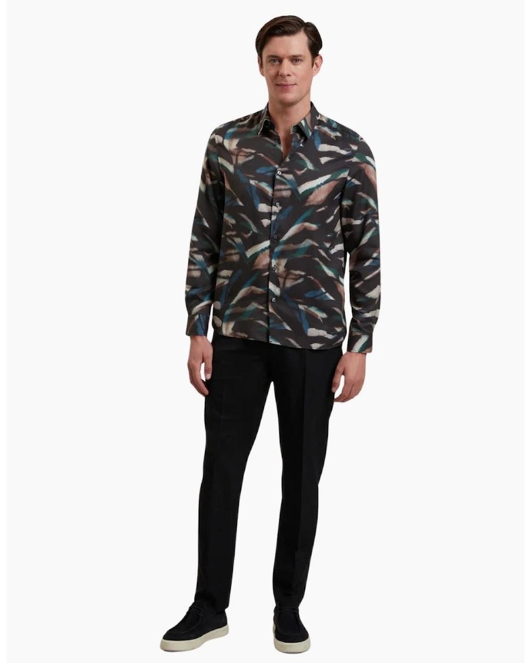 Ted Baker Black Selwynt Lightweight Wool Blend Trousers for men