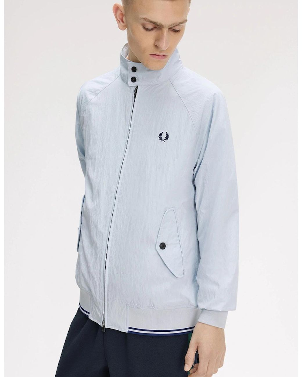 Fred Perry Blue Crinkle Harrington Jacket