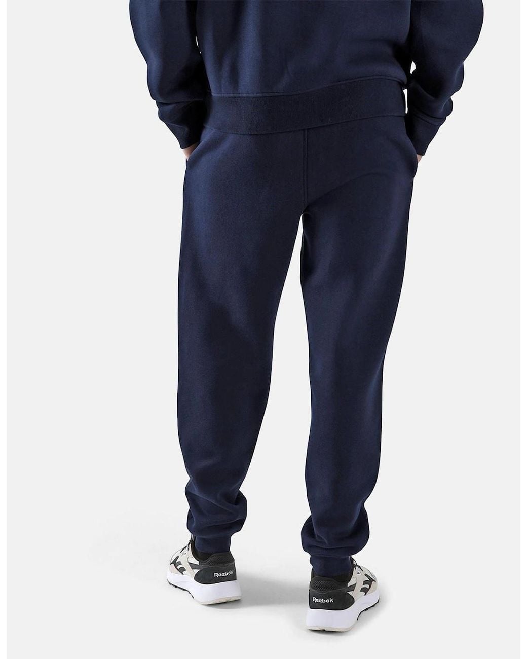 Reebok Blue Id 2-Colour Logo Cuffed Joggers Cotton Joggers for men