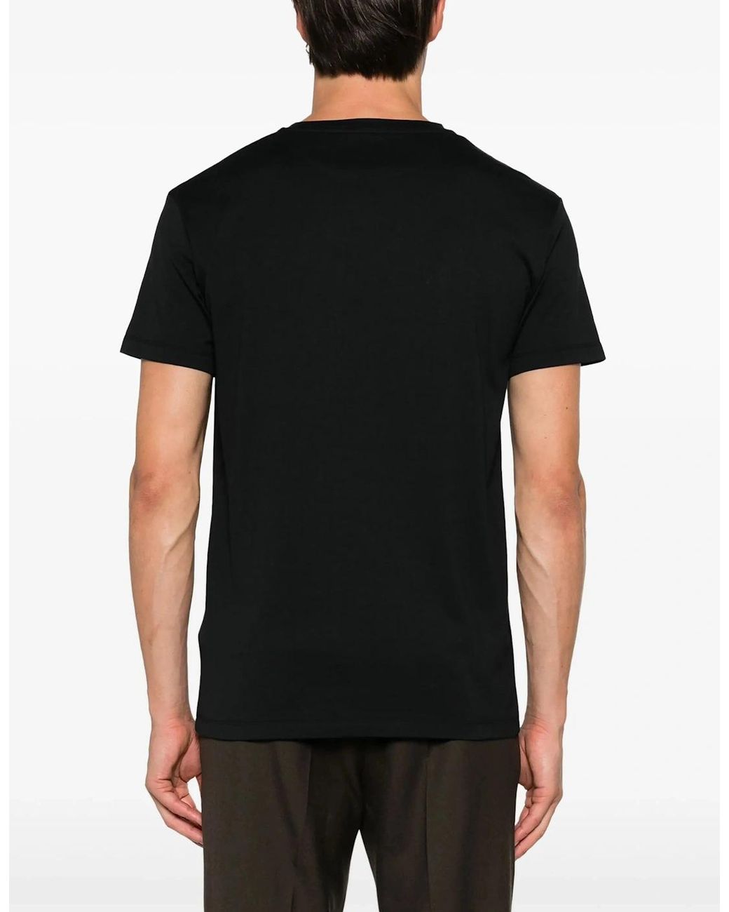 Fendi Black Ff Labyrinth Embroidered T-Shirt for men